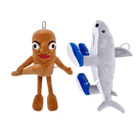 Benolls Tung Tung Tung Sahur Plush, 2025 New Tralalero Tralala Plush, Italian Brain Red Stuffed Figure Pillow Gift for Fans (Grey + Brown)