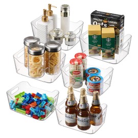 Party Club of America Clear Fridge Organizer Bins Pantry Storage Containers for Snacks, Clear Plastic Bins for Organized Refrigerator Snack Organizer For Pantry shelf Kitchen Storage Accessories