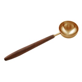 Gonzone Coffee Spoon - Vintage Walnut Wood Handle, Stainless Steel Coffee Scoop ，Stainless Steel Tea Scoopand Seasoning Spoons (1, Rose Gold, 10g Capacity)