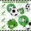 172 Pcs Soccer Party Plates Tableware Set Serves 24 Soccer
