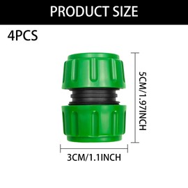 4 Pcs Hose Pipe Connector Extender,1/2 inch Hose Connector,Outdoor Tap Garden Hosepipe Connectors,Hose-Repair Garden Hoses Extension,for Join 1/2 inch Hoses Pipe Quick Repair Connection(Green)