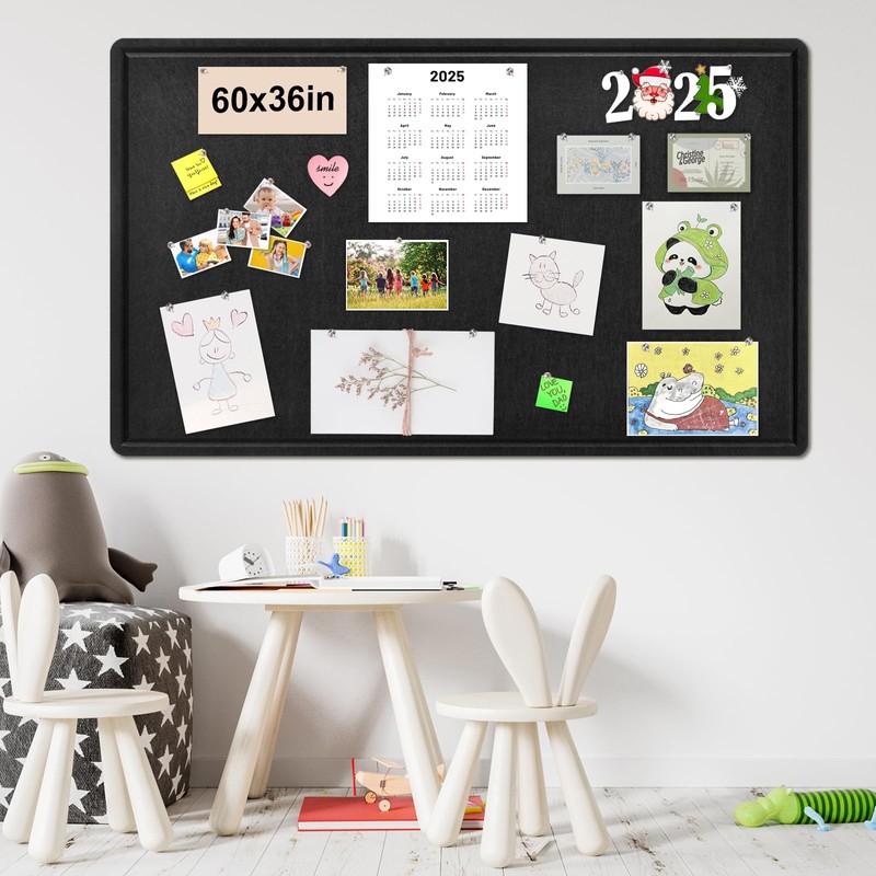 Large Bulletin Board - 60 x 36 Inches, Foldable Decorative