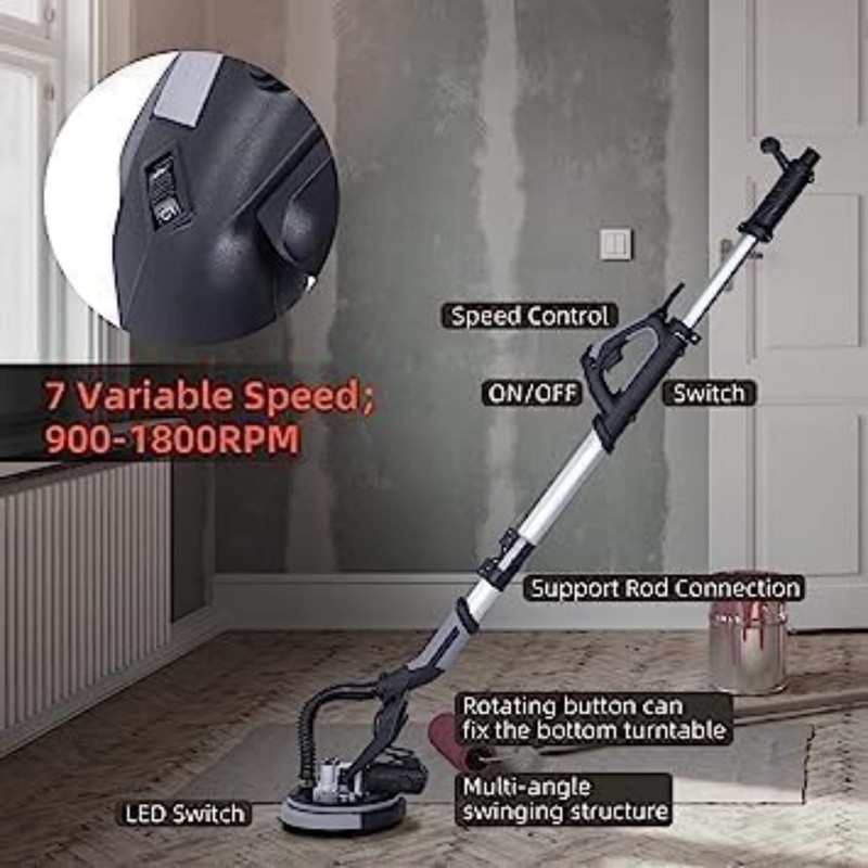 Drywall Sander, KOKEBREN 750W Electric Drywall Sander 7 Variable Speed