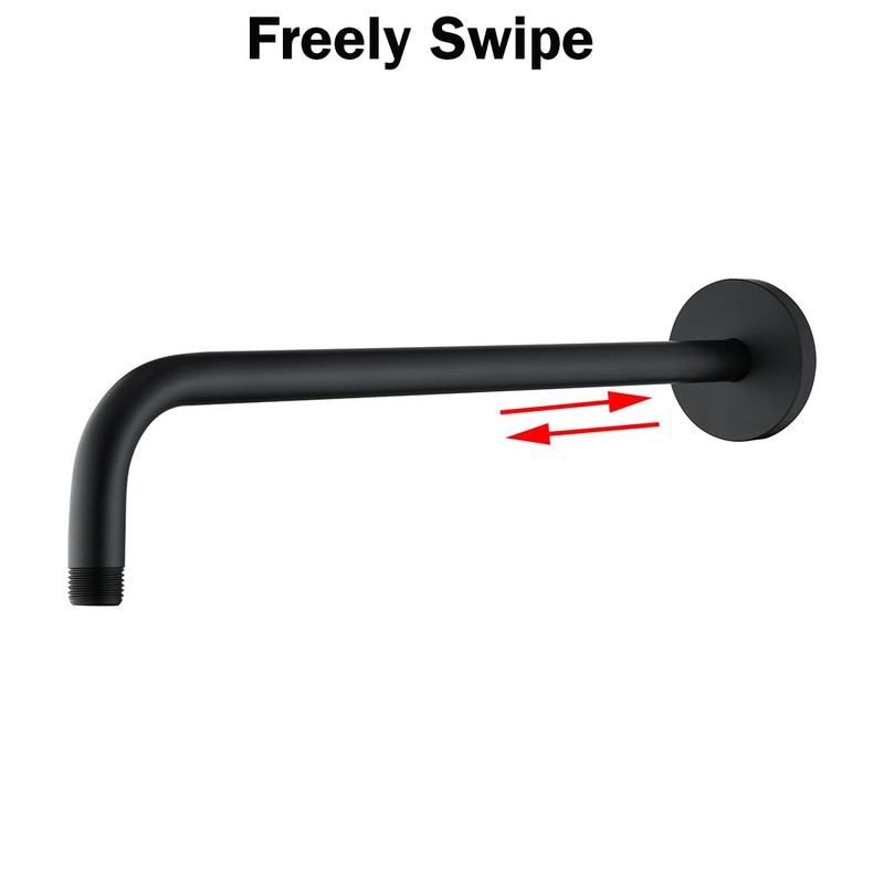 RANDOM 16 Inch Shower Arm with Flange,Stainless Steel 90 Degree