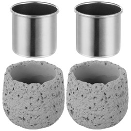 YOFAPA 2 Pcs Sauna Aromatherapie Stein Tassen, Runde Aromatherapie Ölhalter mit 2 Edelstahl Diffusor Tassen, Aroma Duft ätherisches Öl Sauna Zubehör für Spa