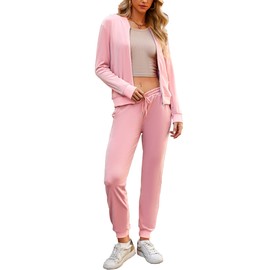 Marvmys Womens Velour Track Suit Zip Up Sweatsuit Jogger Set 2 Piece Long Sleeve Outfits