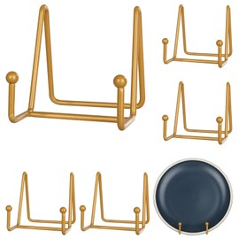 Set of 6 Frame Stands, Wire Stands, Displays, Easel Stands, Plate Stands, Iron, Frame Stands, Picture Stands, Dish Stands, Colored Paper, Gold