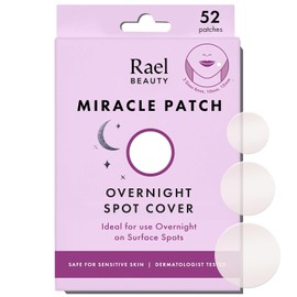 Rael Miracle Overnight Spot Cover - Parches hidrocoloides para espinillas de acné (52 unidades) | Parche ultrafino para cara, absorbe el líquido de manchas, cuidado de la piel coreana, 3 tamaños