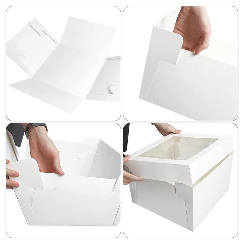Septo Cake Boxes,12x12x8 Inches 10pc White Bakery Boxes Cake Boxes