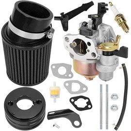 FVRITO High Performance racing Upgraded Carburetor carb Filter adapter Kit for Predator 212cc 196cc 6.5hp ct200u-ex bt200x KT196 ct100x RT200 Hammerhead 80T Baja MB200 Mini Bike Go Kart Black