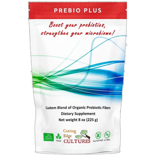 Cutting Edge Cultures Prebio Plus Prebiotic Fiber Powder Best Custom Blend of Organic Prebiotic Fibers Dietary Supplement 8 oz