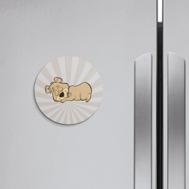 Unbranded Yogi Bear Cartoon Boo Boo Sleeping | 4'' X 4'' Round Decorative Magnet