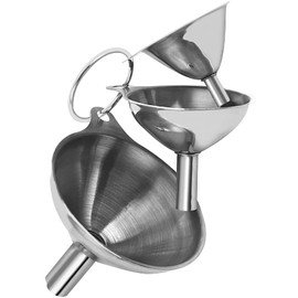 Embudos de Acero Inoxidable, 3 Piezas Dispositivo de Cocina de Embudo de Subembalaje Líquido con Mango de Metal para Transferir Fluido, Líquido, Aceite, Polvo