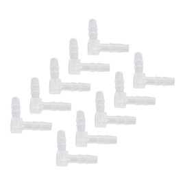 Pack of 10 Plastic Elbow Hose Nipples 90 Degree Angle L Connector, Same Barb Connection Splicer Mender Adapter Union Adapter (4 mm)