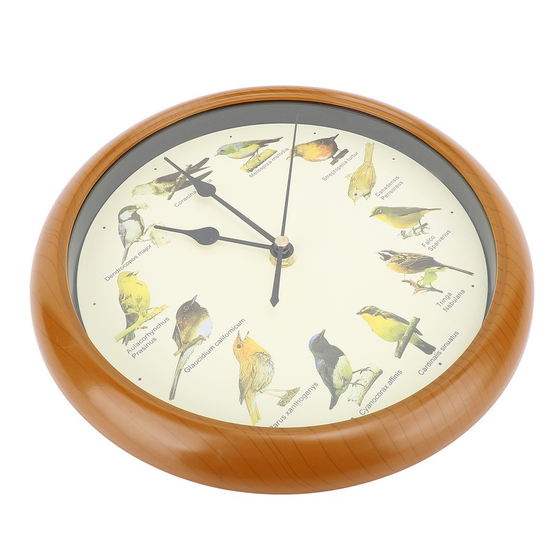 10 Inch Wall Clock Multipurpose Cuckoo Round Silent Punctual Bird