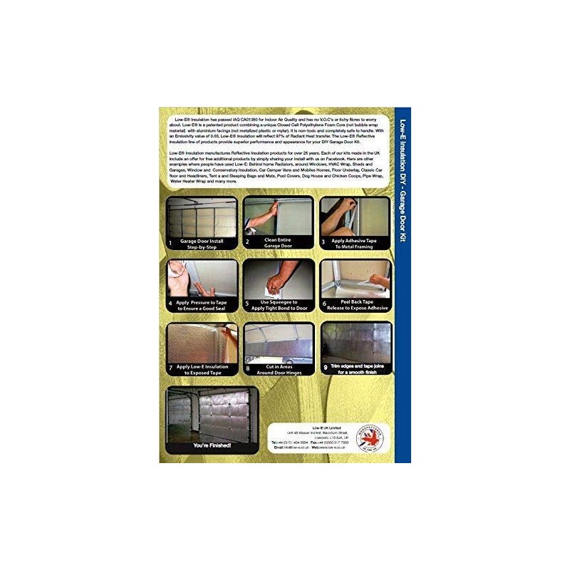 NASATECH Garage Door Insulation Kit for Two CAR Garage Door