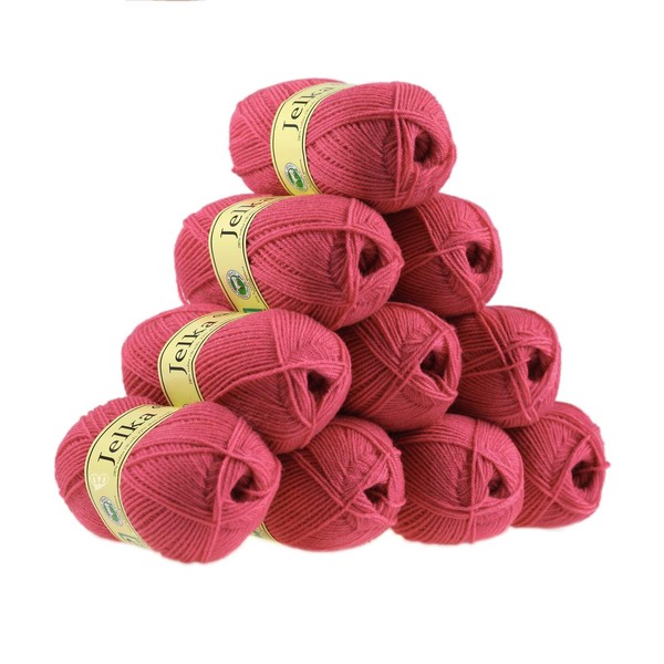 10 x 50 g Knitting Yarn Jelka with 28% Wool