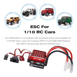 GoolRC 60A ESC RC Car ESC Brushed Electric Speed Controller 6V/2A BEC 1/ 10 Traxxas TRX-4 Trx-6 D90 HSPRedcat RC 4WD Tamiya Axial SCX10 HPI DIY RC Car