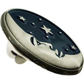 PinMart Astrology Moon Face and Stars Enamel Lapel Pin