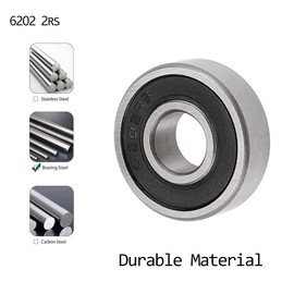 TUZUK 10pcs 6202 2RS Ball Bearings 15mm x 35mm x 11mm double protected deep groove ball bearings, suitable for DIY, lathes, motors, 3D printers, milling machines, various mechanical equipment, etc.