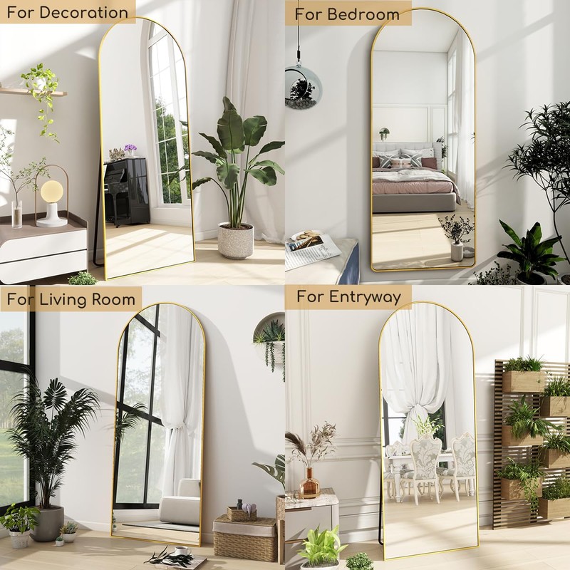 Prywot Arched Floor Mirror, 57 "x 20" Full Length Mirror