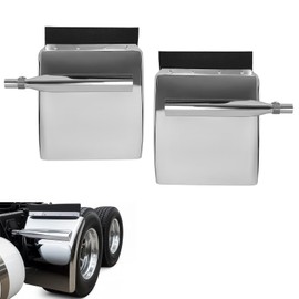 Gelacie 27" x 24" Quarter Fenders for Semi Trucks, Compatible with Freightliner Peterbilt Kenworth Volvo Mack, 304 Stainless Steel Mirror-Finished Fenders Right & Left