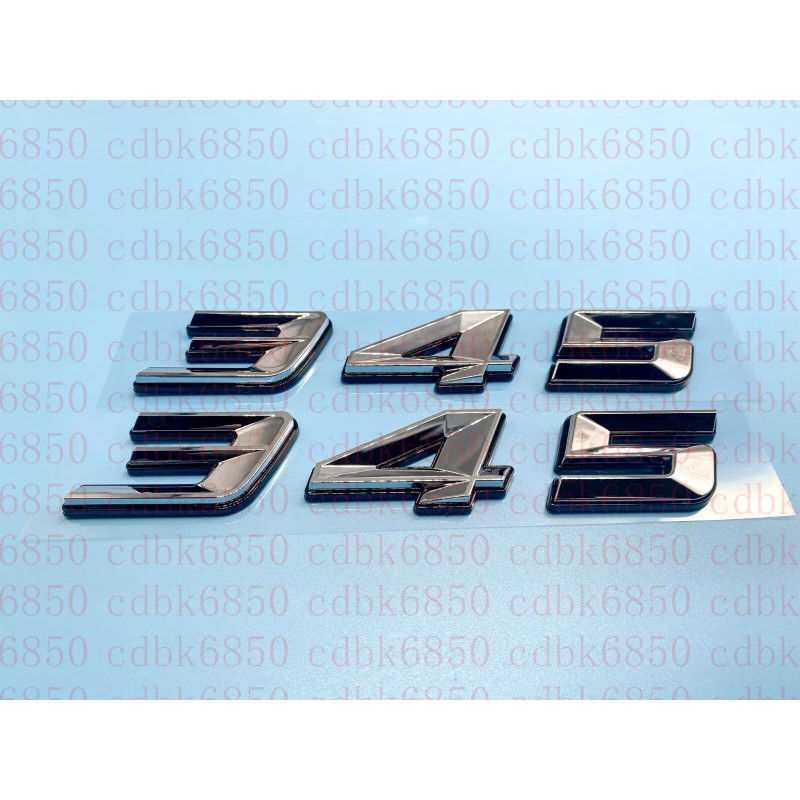 cdbk (2pc) Chrome Black 345 Badge Emblem for MOPAR HEMI