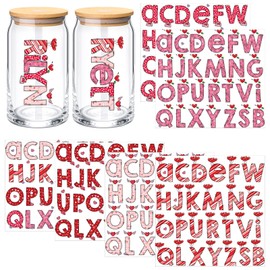 Humyoun 6 Sheets Valentine's Day UV DTF Decals Cup Wrap Letters Custom Transfer Letter Stickers Valentine Vinyl Name Transfer Stickers DIY Tumbler Decals Decor Holiday Gifts for Girlfriend