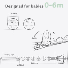 Cuddle Campus Silicone Pacifier Clip Holder with One Piece Design, Pack of 2 Soft Flexible Binky Clips with Texture for Baby Boy and Girl(0-6m)