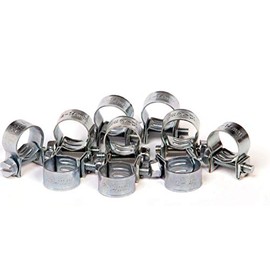 Universal Mini Hose Clamps Clamping Range 7.0-9.0 mm to 22.0-24.0 mm Hose Clamps Range 10 Pieces