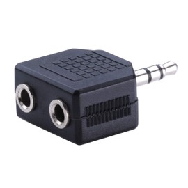 KTX7® Headphones 2-Way Adaptor - 3.5 mm Male / 2x 3.5 mm Socket (Pack of 1)