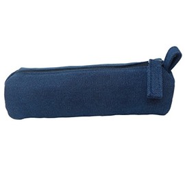 Bolsa de lápices portátil de lona pesada y práctica funda compacta duradera con cremallera, 1 paquete, color azul