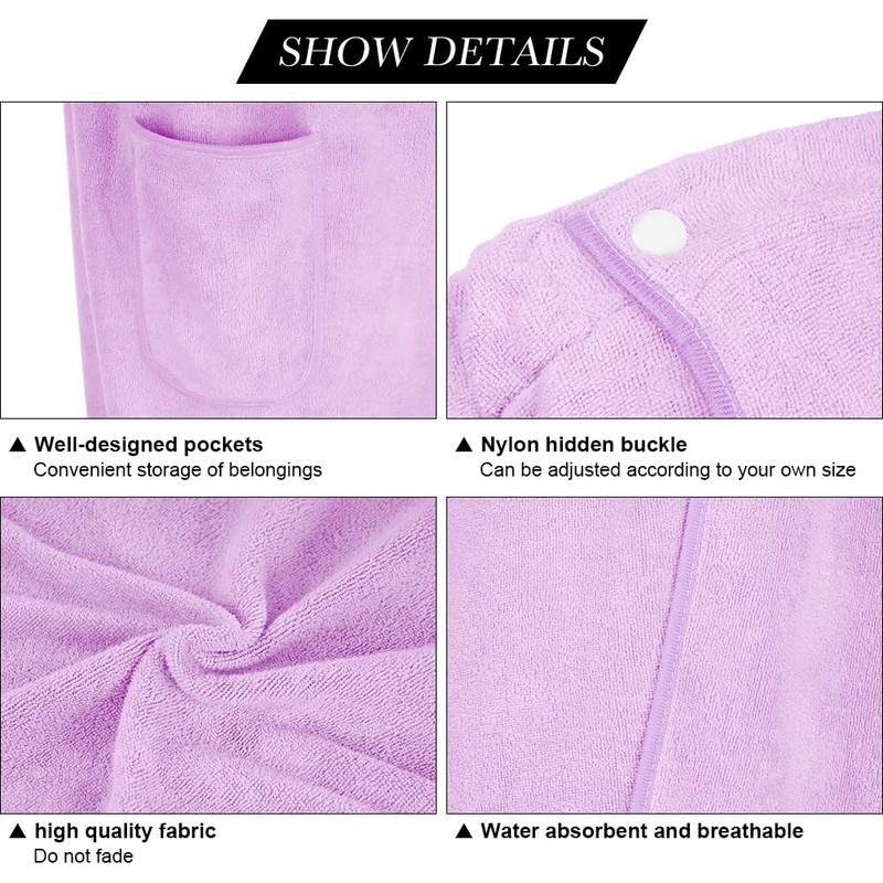 Aomig Towel Wrap Robe for Women, Quick Dry Microfibre Womens