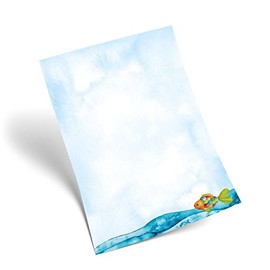 Logbuch-Verlag 25 Sheets Letter Paper Fish Communion Invitation DIN A4 Paper Rainbow Fish Children's Birthday