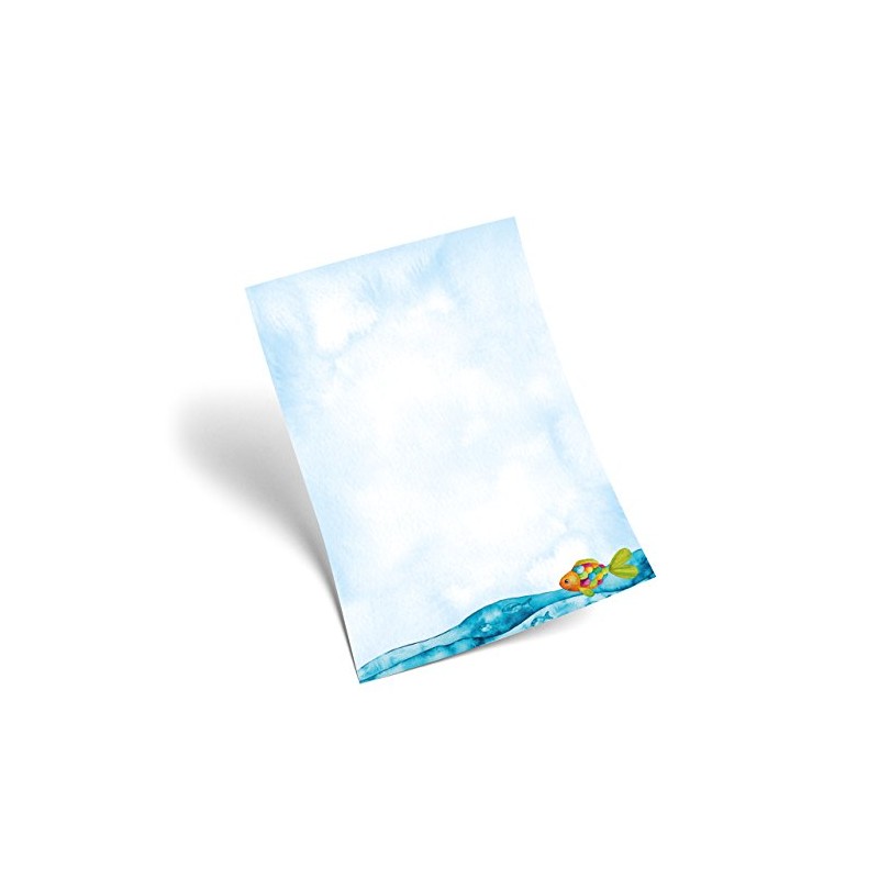 Logbuch-Verlag 25 Sheets Letter Paper Fish Communion Invitation DIN A4
