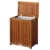 Oceanstar Solid Wood Spa Laundry Hamper 24.75 in high x
