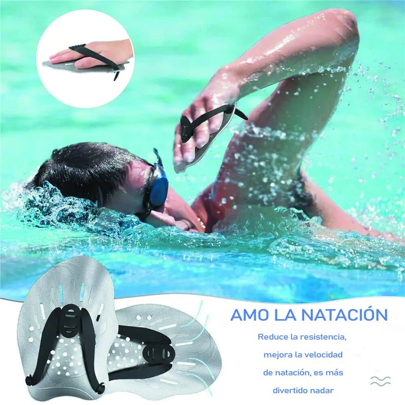 Par de Palas de Natación Profesionales - Longitud Ajustable, Guantes,