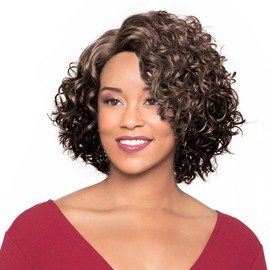 Foxy Silver Martina Wig Color FS4/27-11" Long Curly Side Part Fusion Heat Resistant Synthetic J Part African American Average Cap Bundle Maxwigs Hairloss Booklet