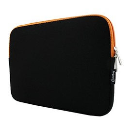Emartbuy Dark Grey/Orange Water Resistant Neoprene Soft Zip Case/Cover Sleeve Compatible with 10-12 Inch Laptops, Tablets and Other Devices as Listed Below