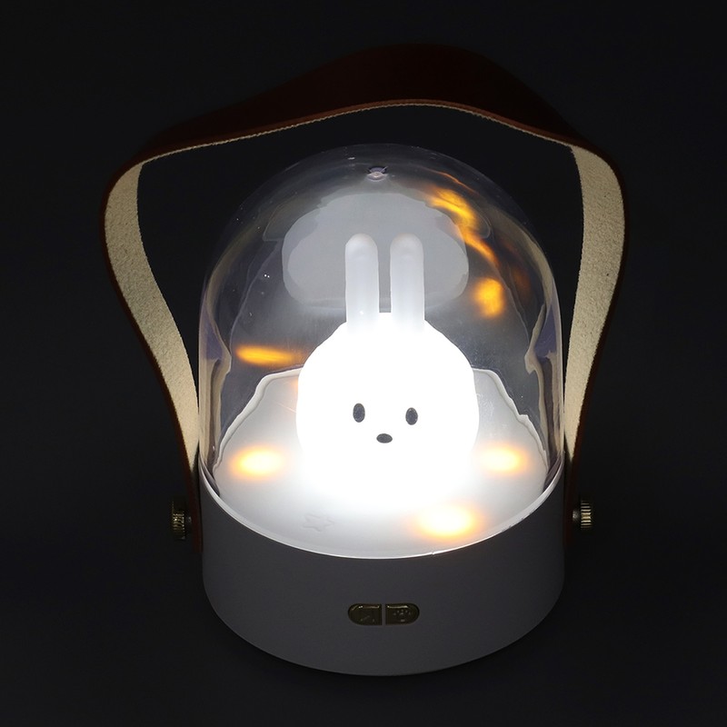 Portable Music Night Light Bedroom Desktop Cute Cartoon Lamp Three