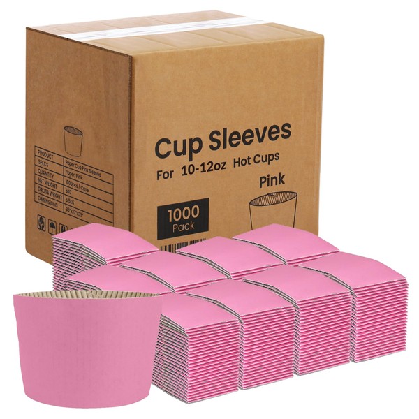 FMP Brands 1000 Pack Coffee Sleeves for 10 oz, 12