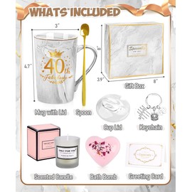 YYDSXK Geburtstagsgeschenk für Frauen 40, Geschenk Muttertag, Entspannung Geschenk für Frauen, Porzellan Kaffeebecher Set, Geschenke für Frauen 40 Jahre Beste Freundin, Mama, Schwester