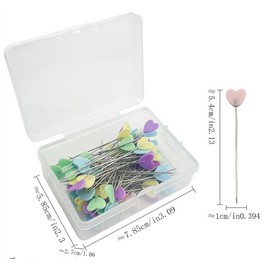 100 Pieces Flat Head Straight Pins, Sewing Pins Quilting Pins for DIY Projects Dressmaker Jewelry Decoration (Love)