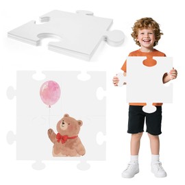 ARCTURINE 36 PCS Jumbo White Blank Jigsaw Puzzle for Kids 12x12 Inch Make Your Own Double Paper Puzzles to Draw on DIY Cardboard Jigsaw for Coloring, Painting, Drawing Crafts, Art Projects Activities