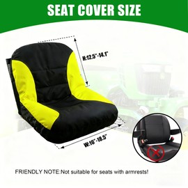 Riding Mower Seat Cover,Durable 600D Oxford Fabric Tractor Seat Cover Compatible with Cub Cadet Riding Lawn Mower,for John Deere (Medium)