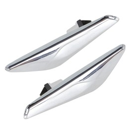 TJHSM 1 Pair Chrome Front Side Moulding Trim Finisher Replacement for 2013-2017 X3 F25 X4 F26 51117338569 51117338570