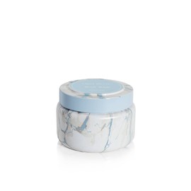 Capri Blue Modern Marble Printed Travel Tin Jar Candles - Luxury Decorative Candles for Home Scented - Long Lasting Soy Wax Blend - Blue Jean (8.5 oz)