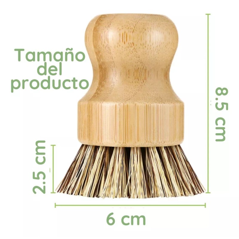 Veraly Kit Limpieza Cocina Cepillo Lava Trastes Con Base Madera