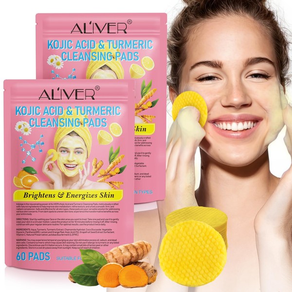 Turmeric Cleansing Pads for Dark Spots,Turmeric Face Scrub Pads,Turmeric Cleansing