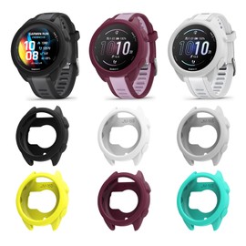 6 Pack Watch Cases Cover Compatible with Garmin Forerunner 165 Silicone Protective Case Shell Smartwatch Accessories